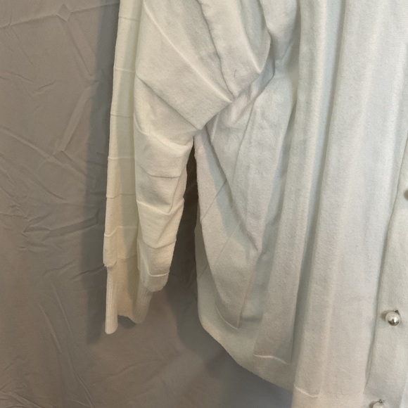 Crown & Ivy Cardigan Sweater.  Plus Size.  Off White.  Size 4X.  Pearl buttons. - Picture 3 of 5